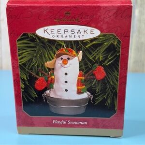 Hallmark Keepsake Ornament Playful Snowman Handcrafted Dated 1999